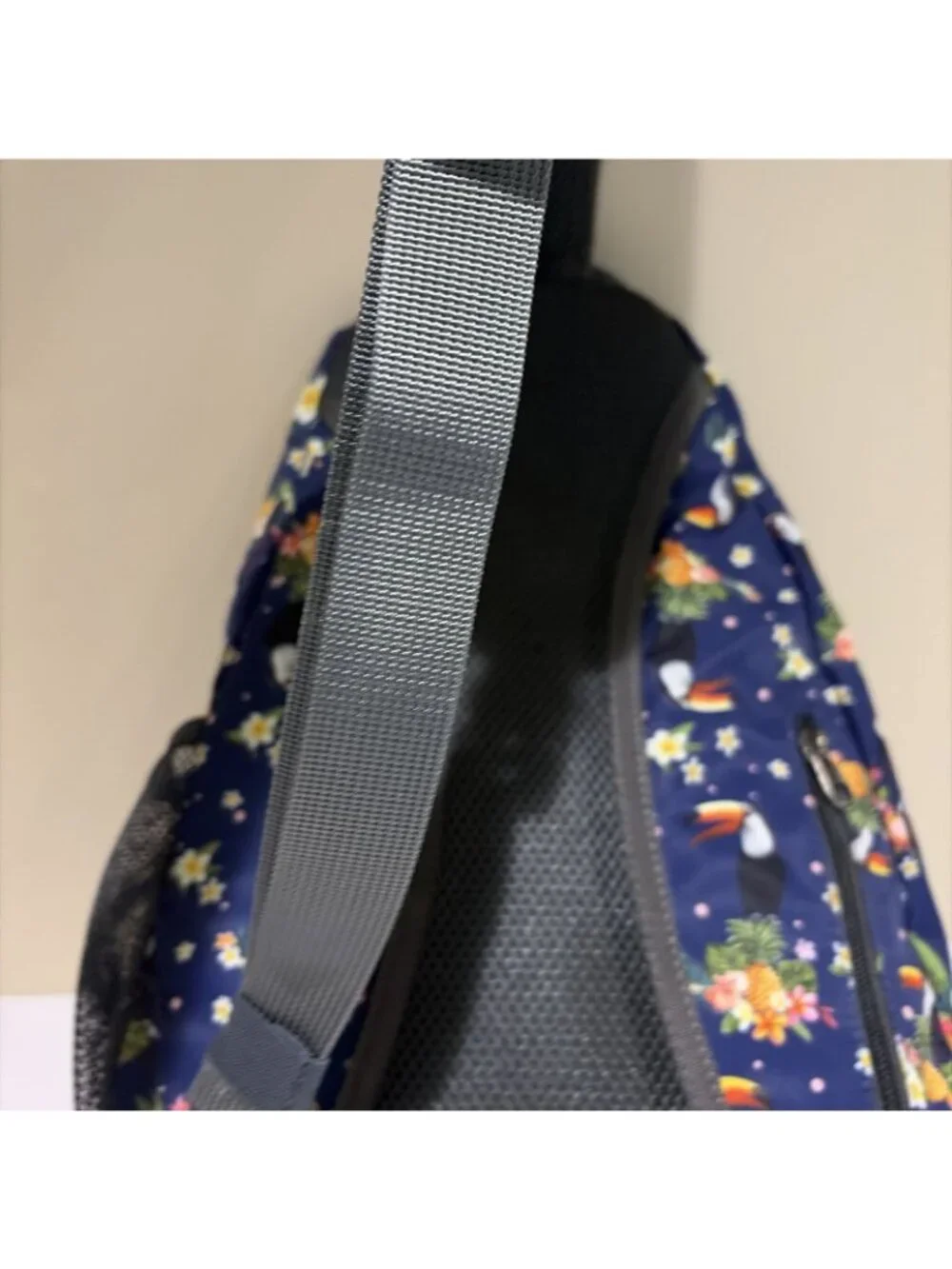 Holybird Sling Bag Backpack Toucan Tropical Floral Colorful Crescent Adjustable